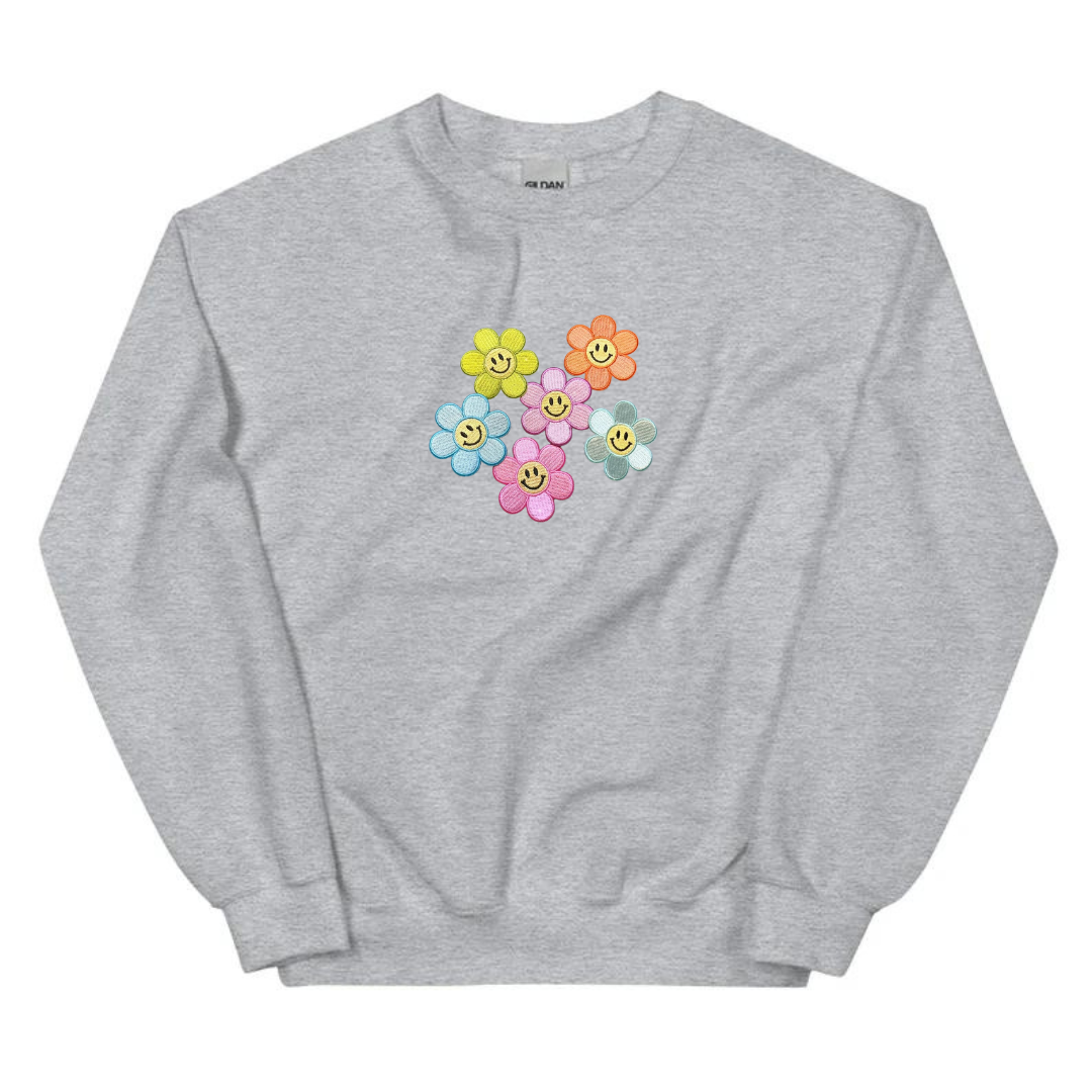 Smiley Flowers Crewneck