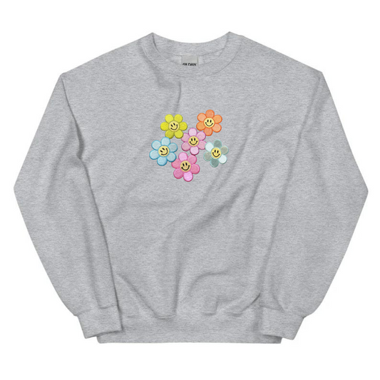 Smiley Flowers Crewneck